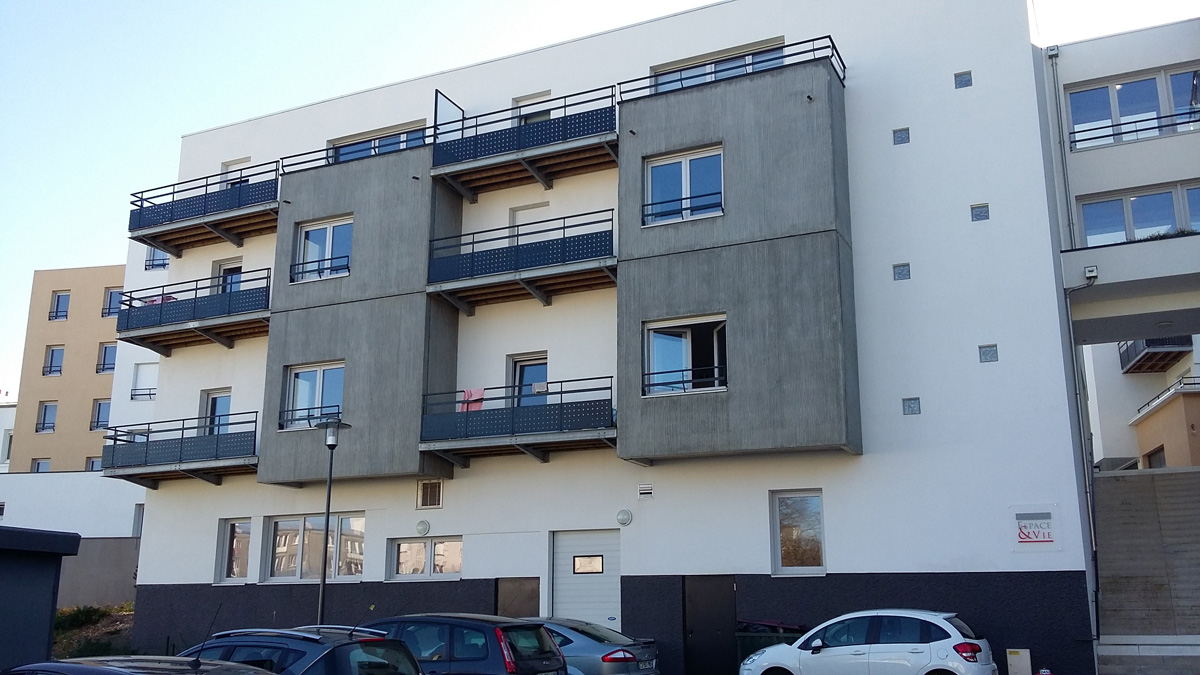 Chantier immeuble neuf : Balcons et Garde-corps (Brest Recouvrance)